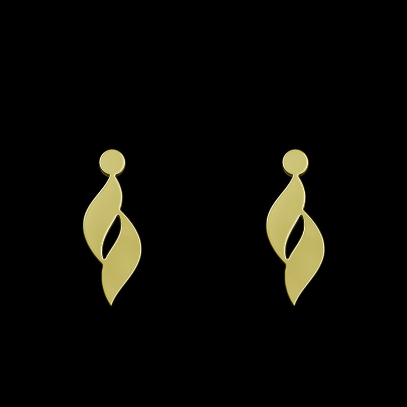 گوشواره طلا 18 عیار زنانه مدوپد مدل هندسی کد GA1-11378