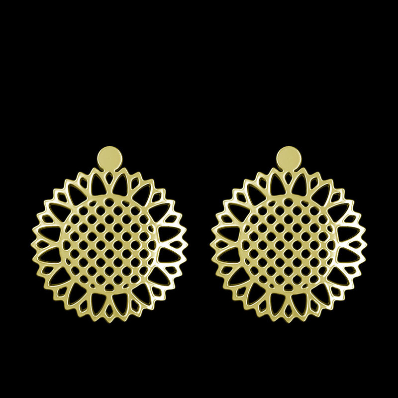 گوشواره طلا 18 عیار زنانه مدوپد مدل گل کد GA1-11387