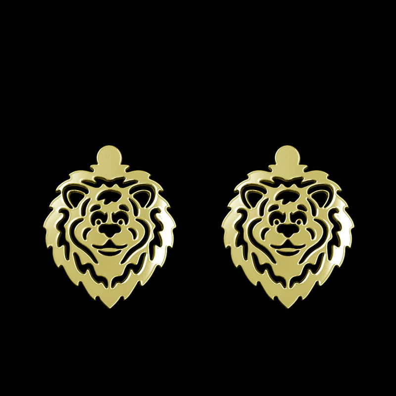 گوشواره طلا 18 عیار زنانه مدوپد مدل شیر کد GA1-11400