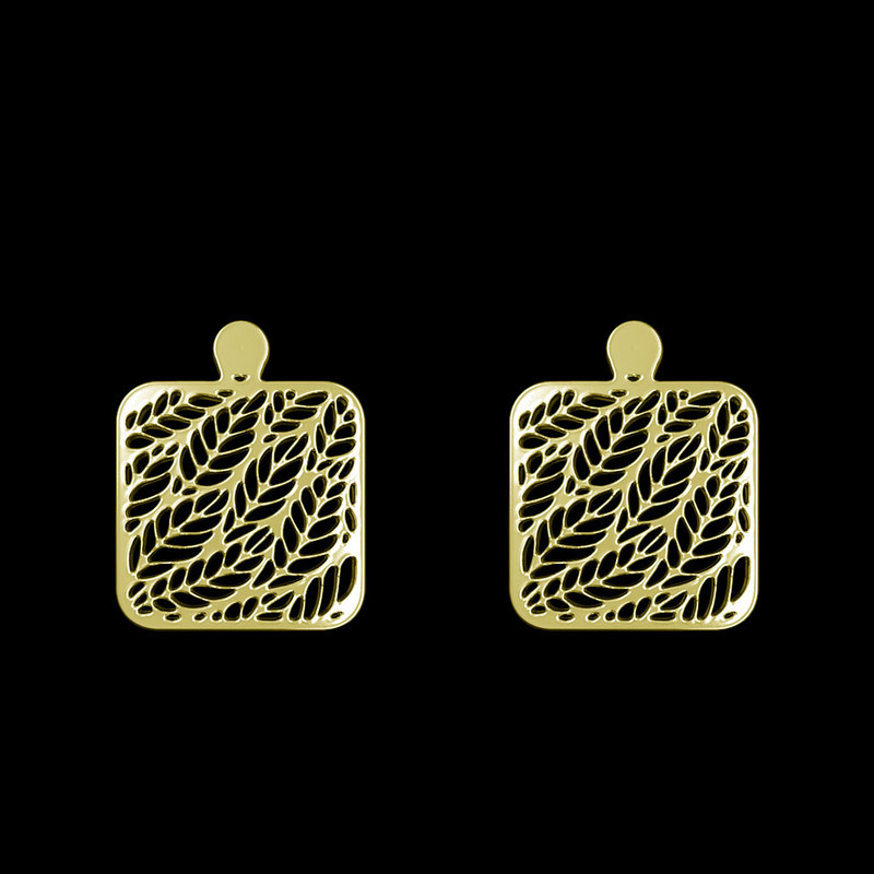 گوشواره طلا 18 عیار زنانه مدوپد مدل مربع کد GA1-11404