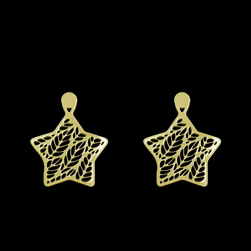 گوشواره طلا 18 عیار زنانه مدوپد مدل ستاره کد GA1-11406