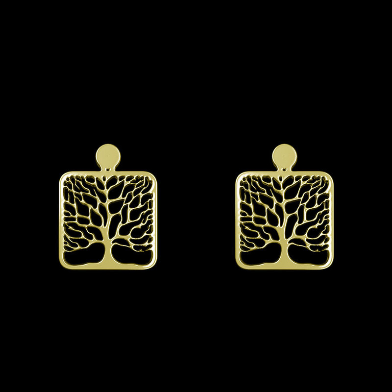 گوشواره طلا 18 عیار زنانه مدوپد مدل درخت کد GA1-11410