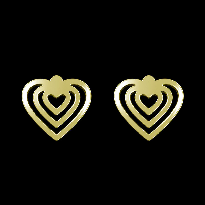 گوشواره طلا 18 عیار زنانه مدوپد مدل قلب کد GA1-11425