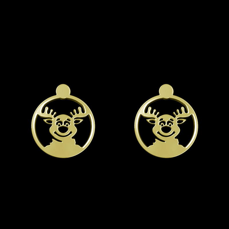 گوشواره طلا 18 عیار زنانه مدوپد مدل گوزن کد GA1-11430