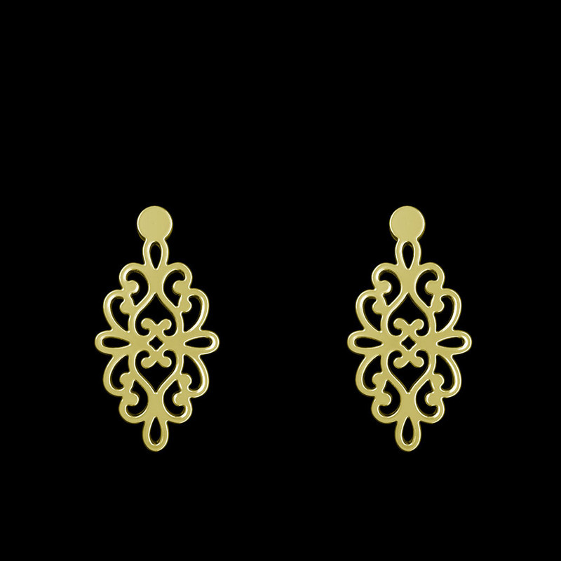 گوشواره طلا 18 عیار زنانه مدوپد مدل اسلیمی کد GA1-11439