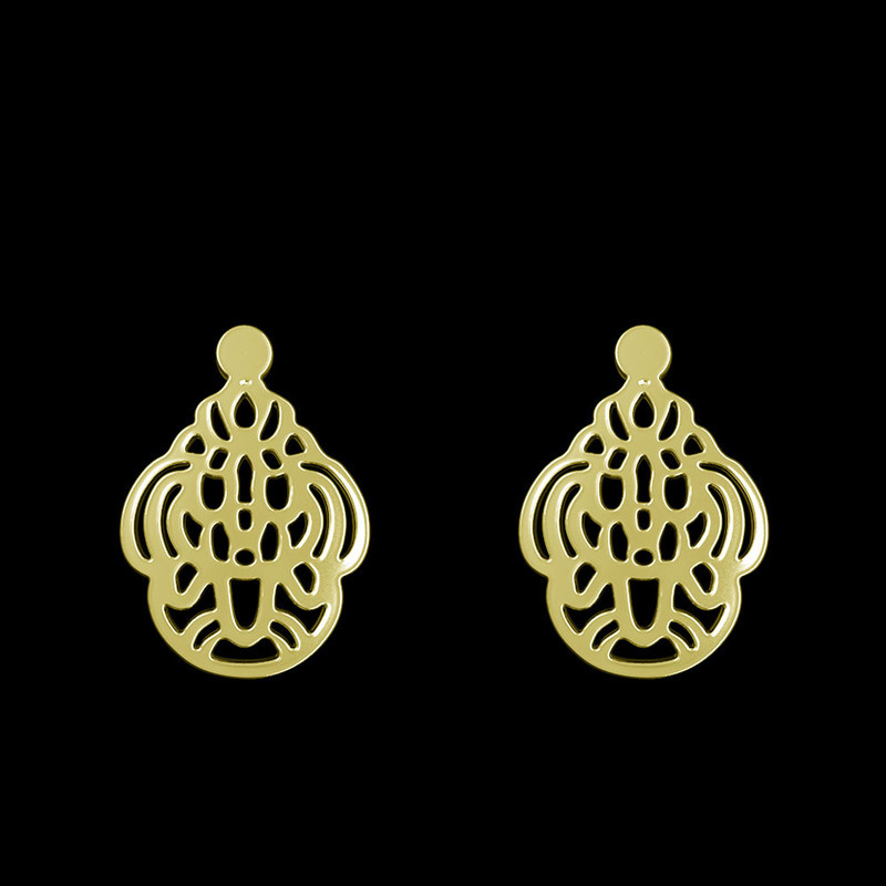 گوشواره طلا 18 عیار زنانه مدوپد مدل هندسی کد GA1-11455