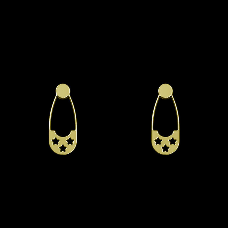 گوشواره طلا 18 عیار زنانه مدوپد مدل سنجاق کد GA1-11508