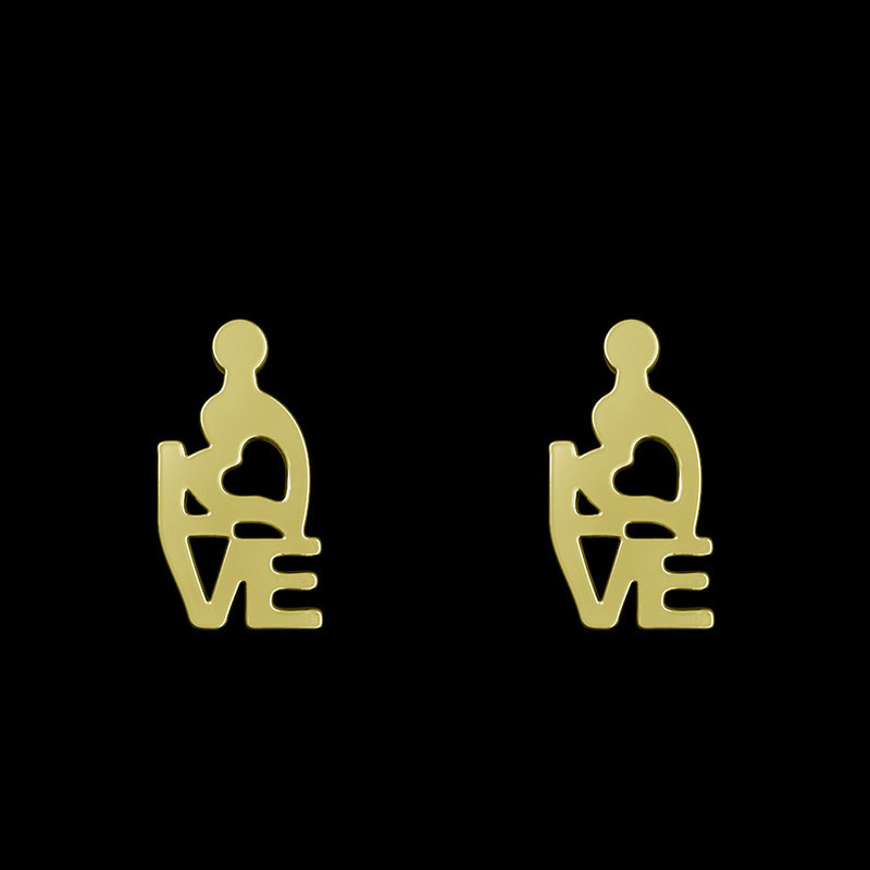 گوشواره طلا 18 عیار زنانه مدوپد مدل love کد GA1-11519 گوشواره طلا 18 عیار زنانه مدوپد مدل love کد GA1-11519