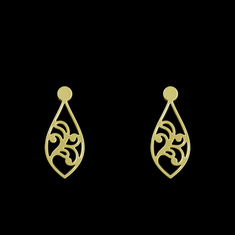 گوشواره طلا 18 عیار زنانه مدوپد مدل اشک کد GA1-11600