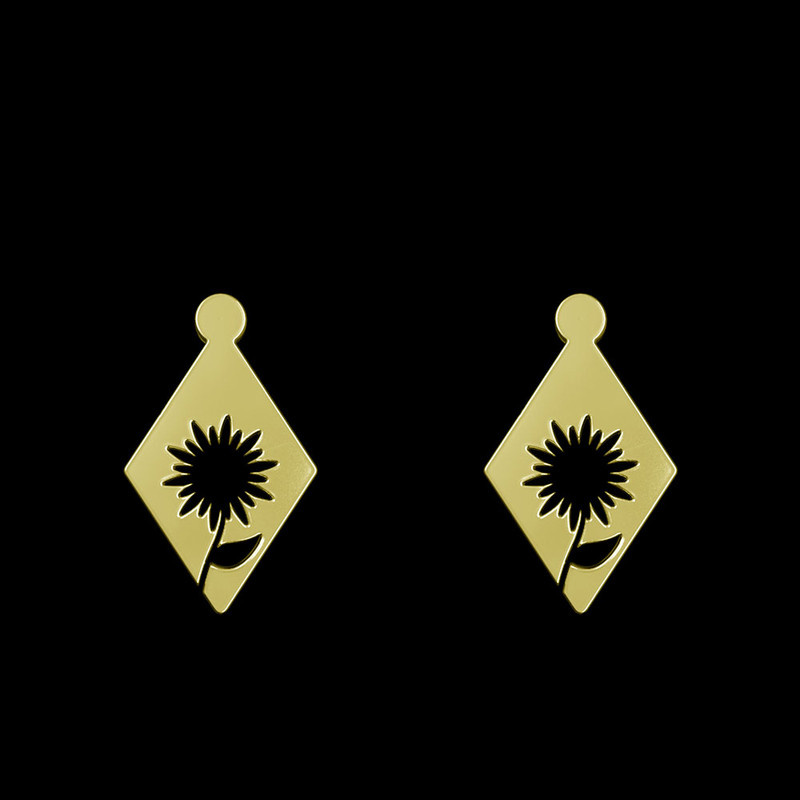 گوشواره طلا 18 عیار زنانه مدوپد مدل گل کد GA1-11775