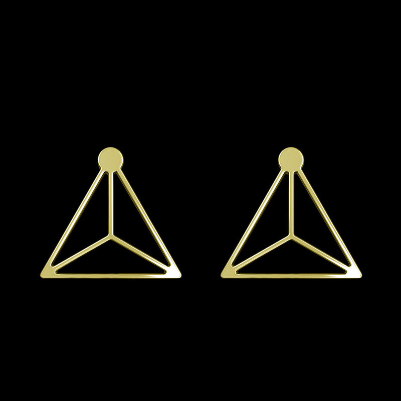 گوشواره طلا 18 عیار زنانه مدوپد مدل مثلث کد GA1-11829