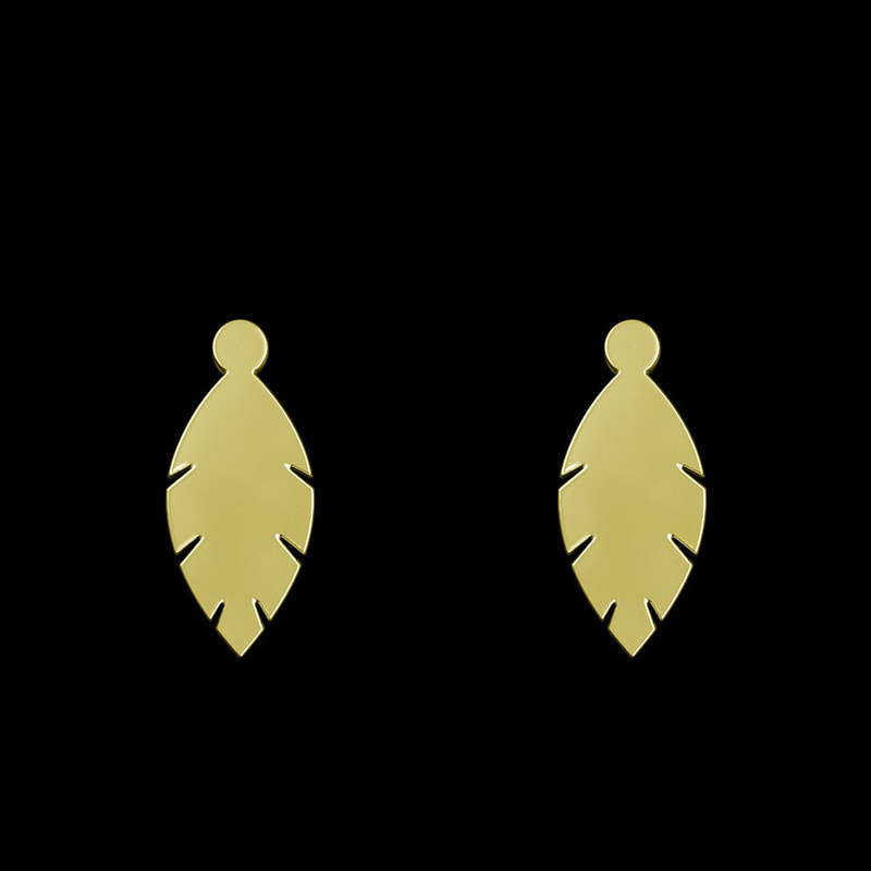 گوشواره طلا 18 عیار زنانه مدوپد مدل برگ کد GA1-12023