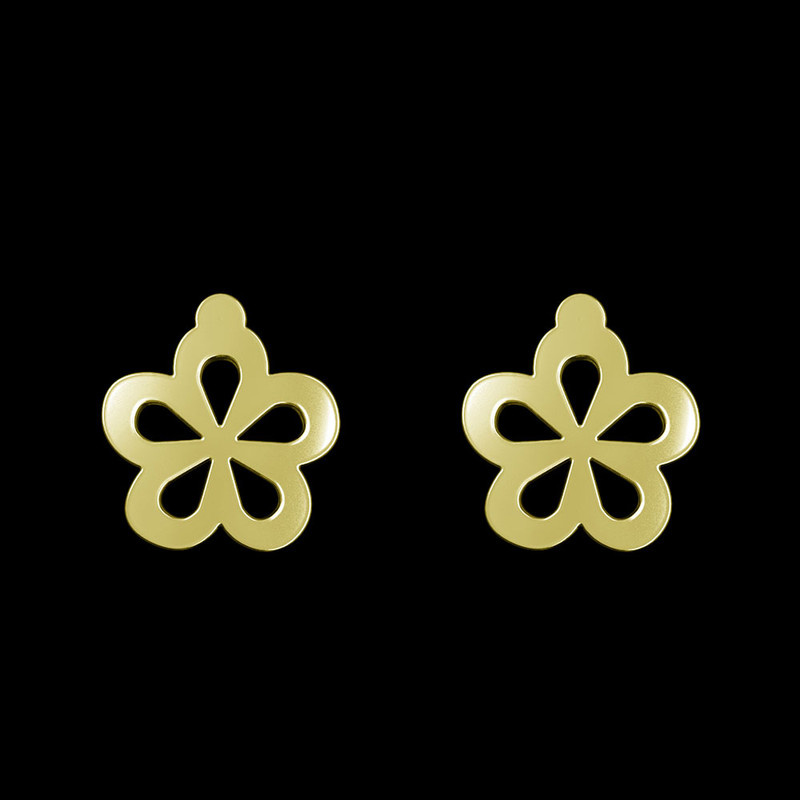 گوشواره طلا 18 عیار زنانه مدوپد مدل گل کد GA1-12071