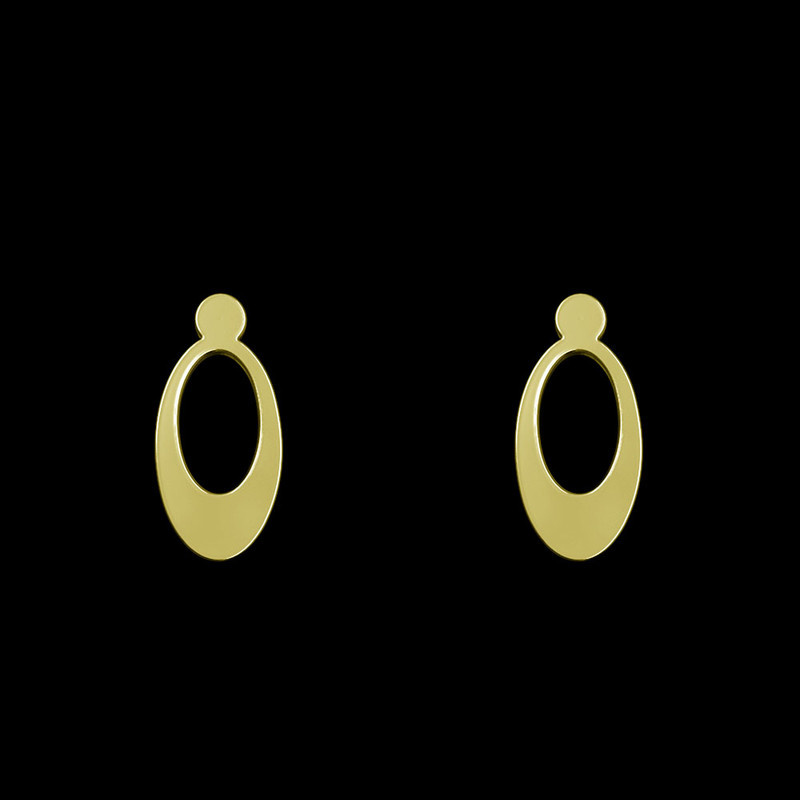 گوشواره طلا 18 عیار زنانه مدوپد مدل بیضی کد GA1-12075