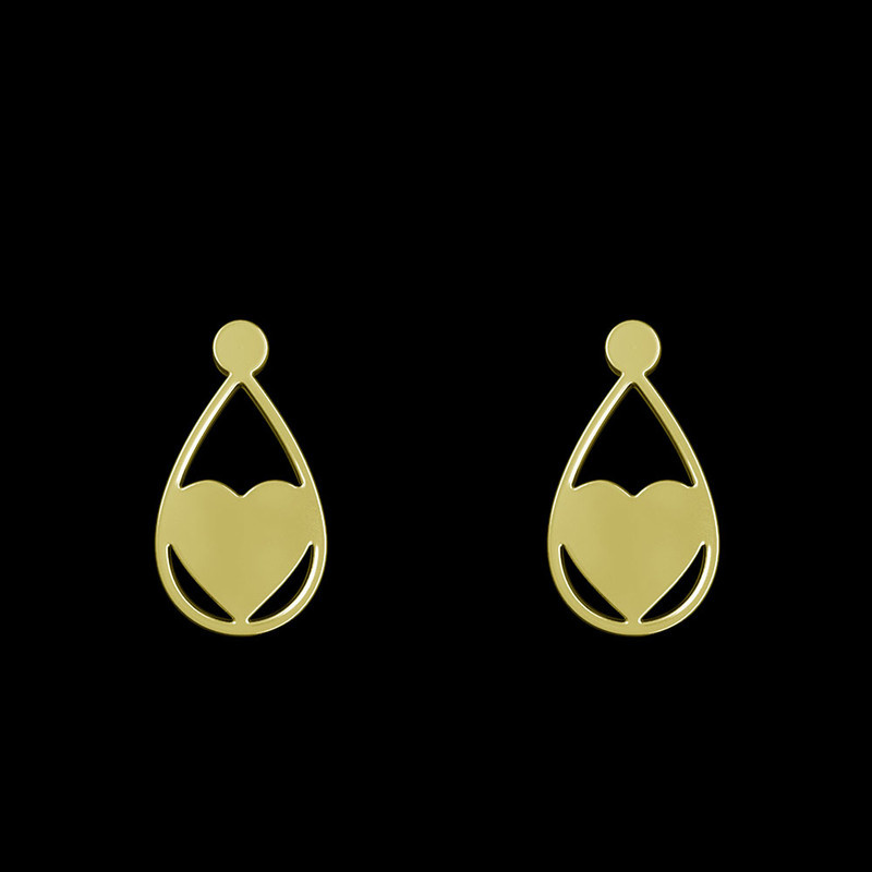 گوشواره طلا 18 عیار زنانه مدوپد مدل قلب کد GA1-12090