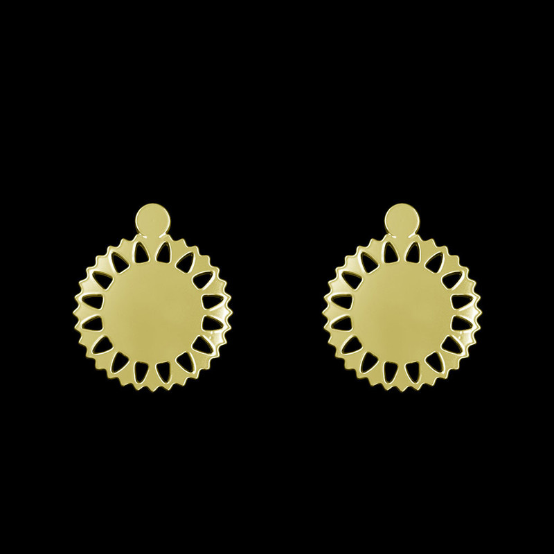 گوشواره طلا 18 عیار زنانه مدوپد مدل گل کد GA1-12178