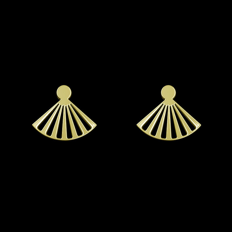 گوشواره طلا 18 عیار زنانه مدوپد مدل بادبزن کد GA1-12213