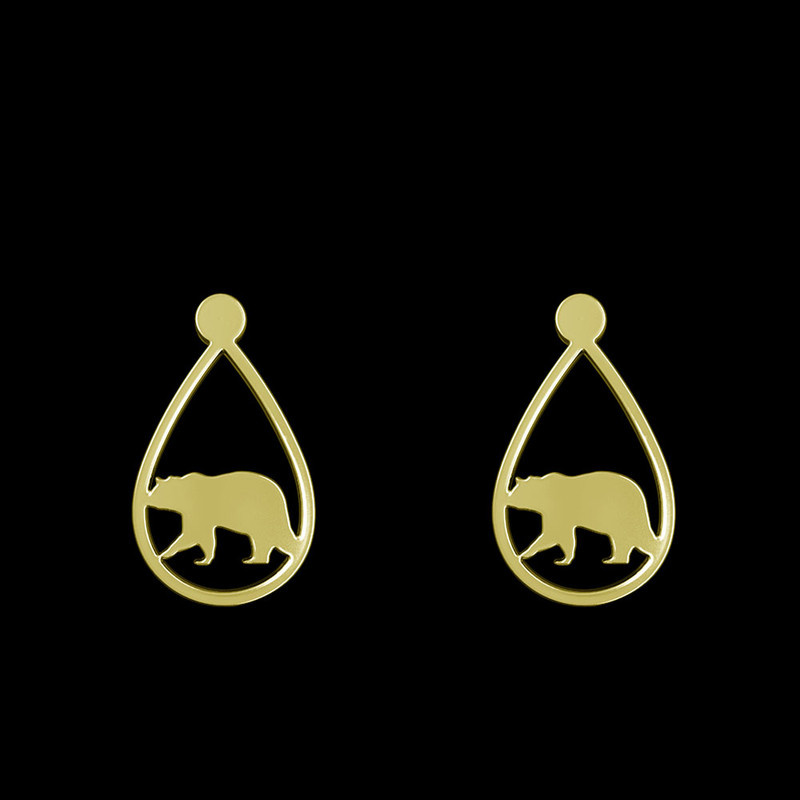 گوشواره طلا 18 عیار زنانه مدوپد مدل خرس کد GA1-12254
