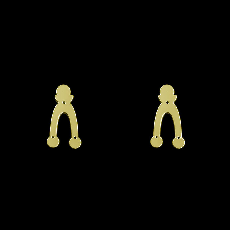 گوشواره طلا 18 عیار زنانه مدوپد مدل هندسی کد GA1-12261