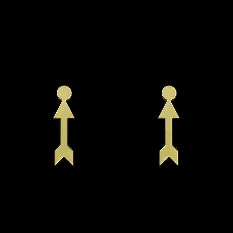 گوشواره طلا 18 عیار زنانه مدوپد مدل فلش کد GA1-12289