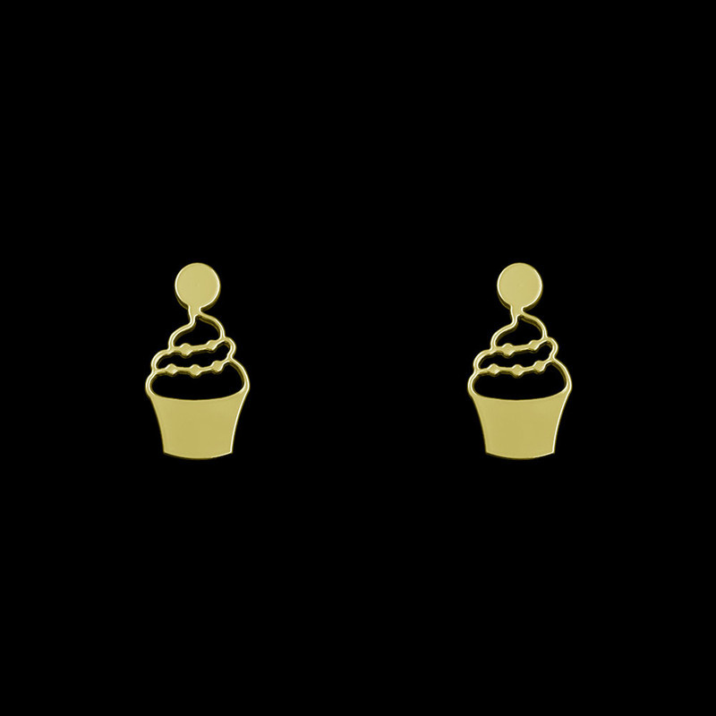 گوشواره طلا 18 عیار زنانه مدوپد مدل بستنی کد GA1-12306