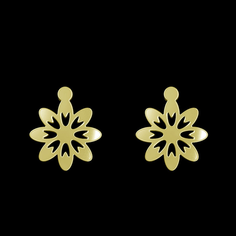 گوشواره طلا 18 عیار زنانه مدوپد مدل گل کد GA1-12367