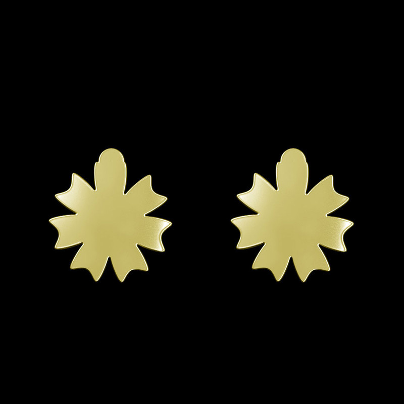 گوشواره طلا 18 عیار زنانه مدوپد مدل گل کد GA1-12430