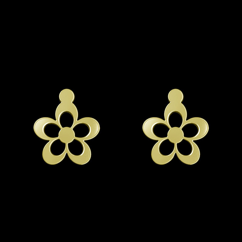 گوشواره طلا 18 عیار زنانه مدوپد مدل گل کد GA1-12480