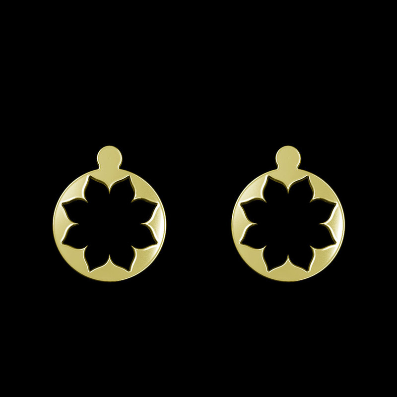 گوشواره طلا 18 عیار زنانه مدوپد مدل گل کد GA1-12493