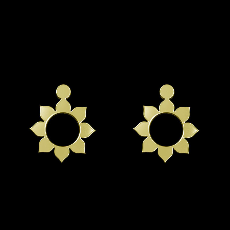 گوشواره طلا 18 عیار زنانه مدوپد مدل گل کد GA1-12532