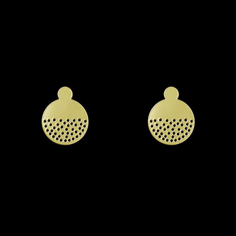 گوشواره طلا 18 عیار زنانه مدوپد مدل دایره خال خال کد GA1-12645 گوشواره طلا 18 عیار زنانه مدوپد مدل دایره خال خال کد GA1-12645