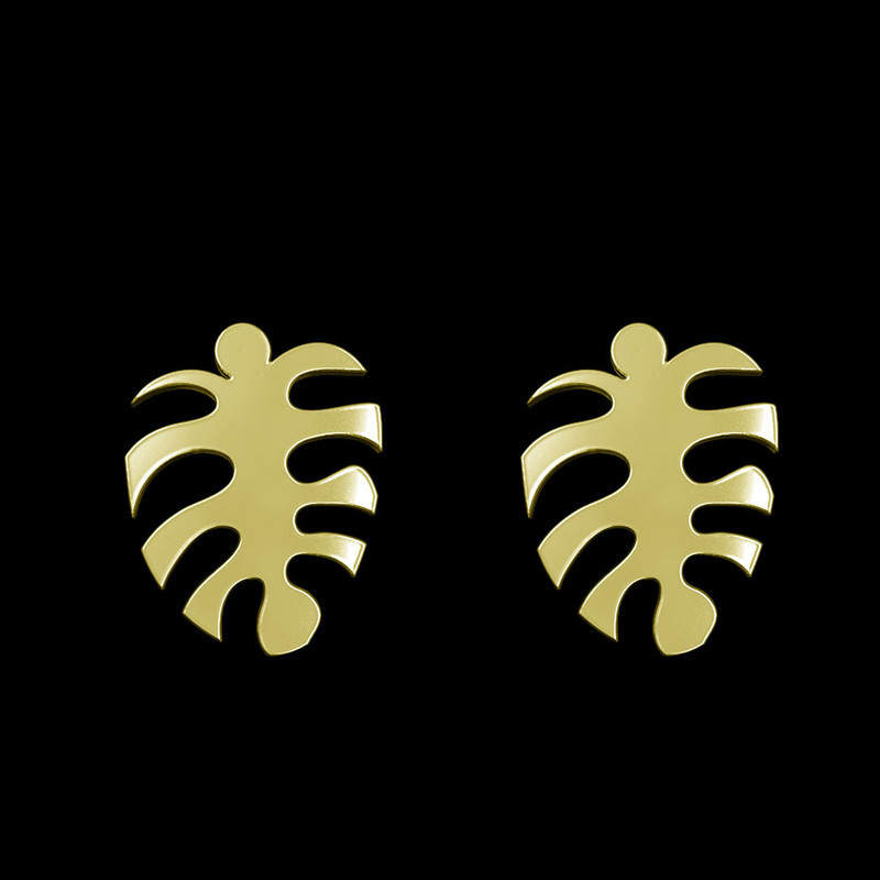 گوشواره طلا 18 عیار زنانه مدوپد مدل برگ کد GA1-12711