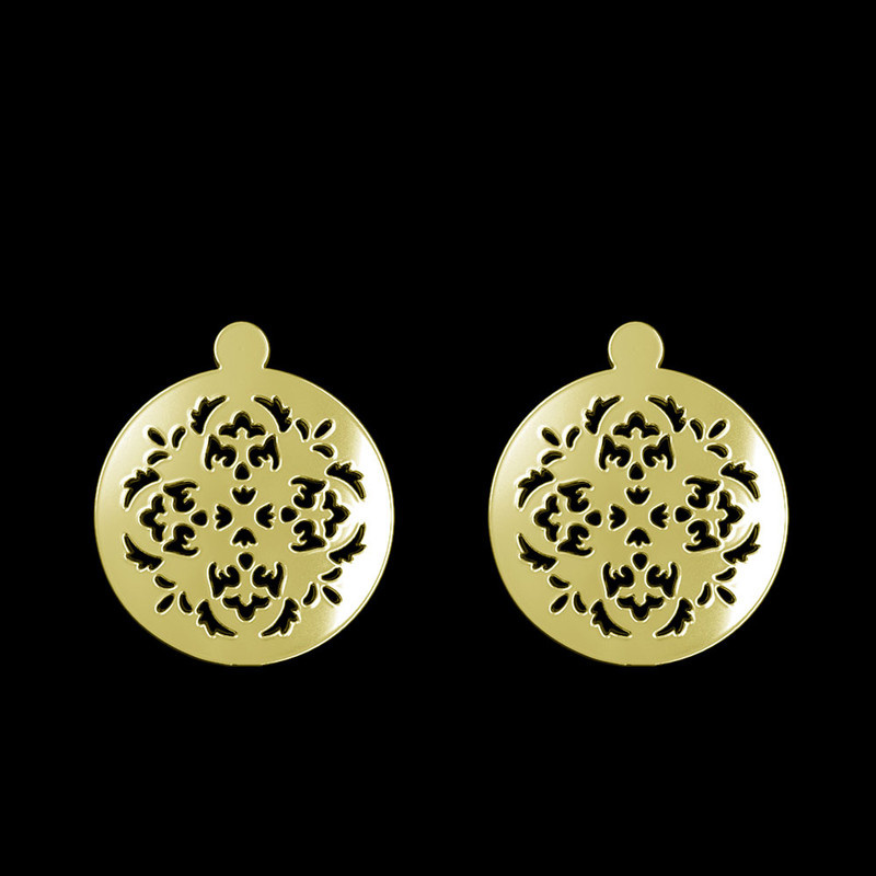 گوشواره طلا 18 عیار زنانه مدوپد مدل دایره و گل کد GA1-12808 گوشواره طلا 18 عیار زنانه مدوپد مدل دایره و گل کد GA1-12808