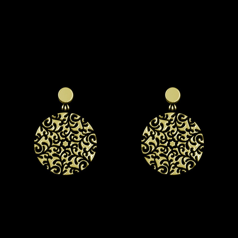 گوشواره طلا 18 عیار زنانه مدوپد مدل دایره اسلیمی کد GA1-13003 گوشواره طلا 18 عیار زنانه مدوپد مدل دایره اسلیمی کد GA1-13003