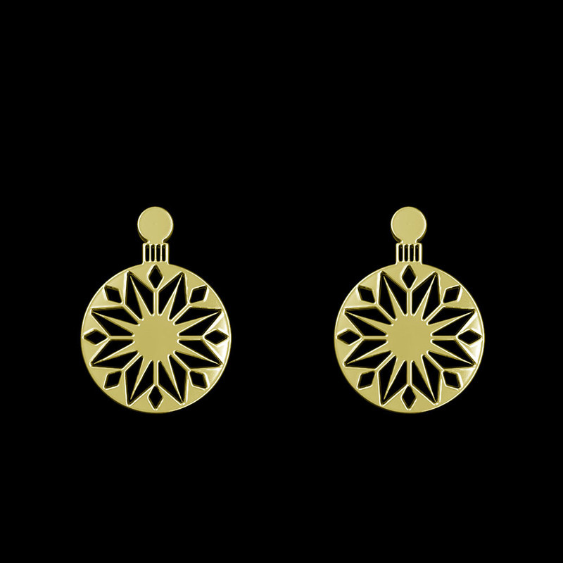 گوشواره طلا 18 عیار زنانه مدوپد مدل اسلیمی کد GA1-13023 گوشواره طلا 18 عیار زنانه مدوپد مدل اسلیمی کد GA1-13023