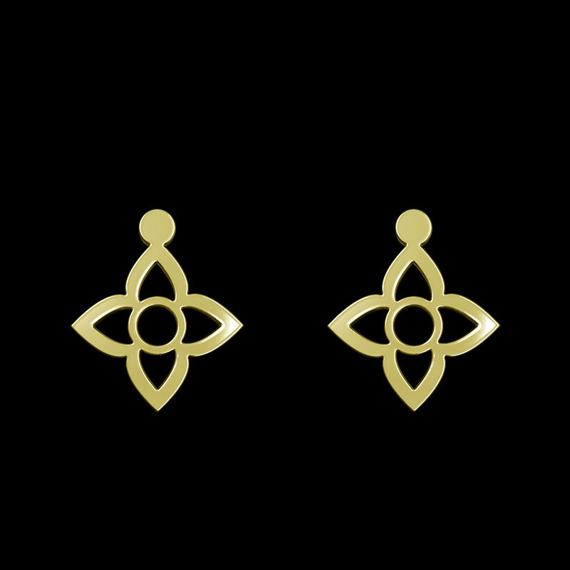 گوشواره طلا 18 عیار زنانه مدوپد مدل گل کد GA1-13062