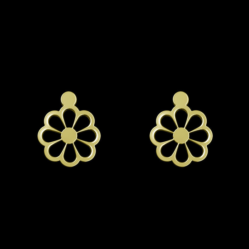 گوشواره طلا 18 عیار زنانه مدوپد مدل گل کد GA1-13063