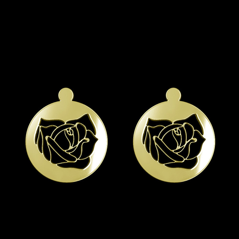 گوشواره طلا 18 عیار زنانه مدوپد مدل گل کد GA1-13067