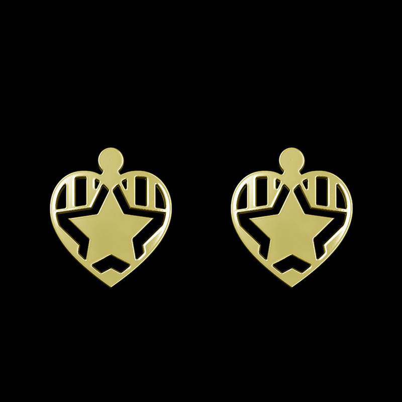 گوشواره طلا 18 عیار زنانه مدوپد مدل قلب و ستاره کد GA1-13080 گوشواره طلا 18 عیار زنانه مدوپد مدل قلب و ستاره کد GA1-13080