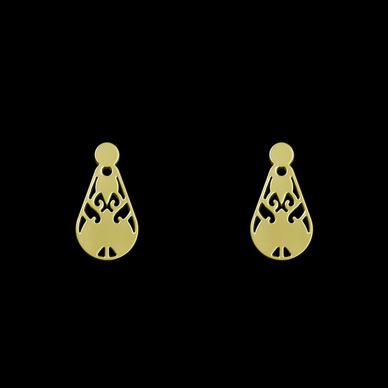 گوشواره طلا 18 عیار زنانه مدوپد مدل هندسی کد GA1-13141