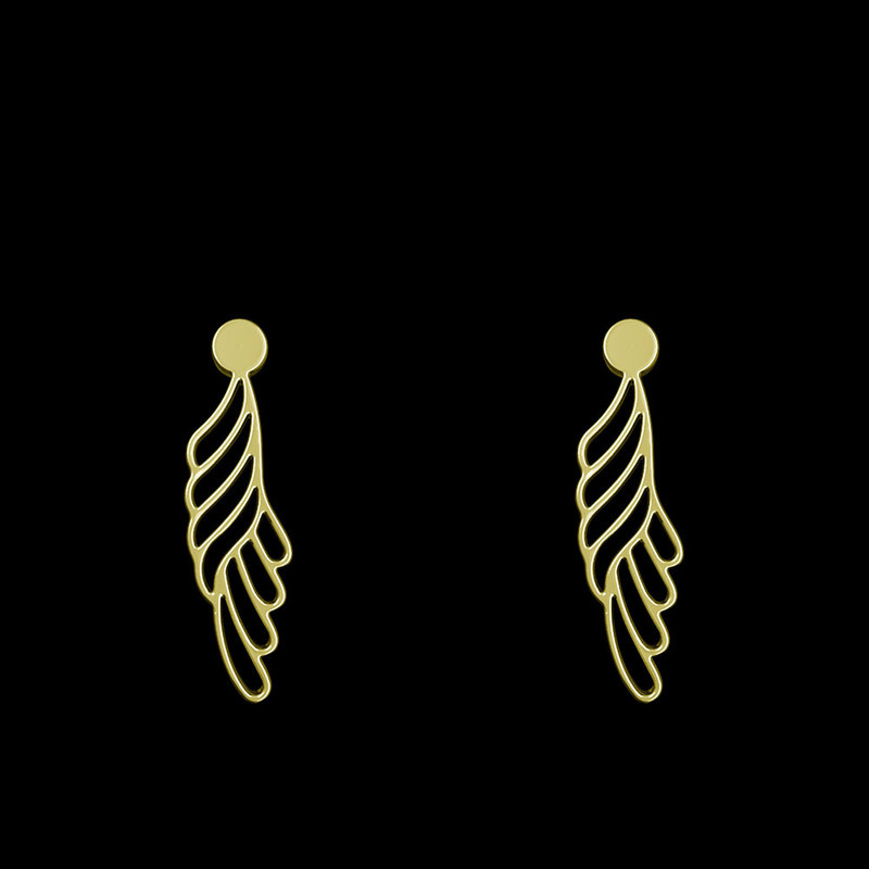 گوشواره طلا 18 عیار زنانه مدوپد مدل هندسی کد GA1-13255