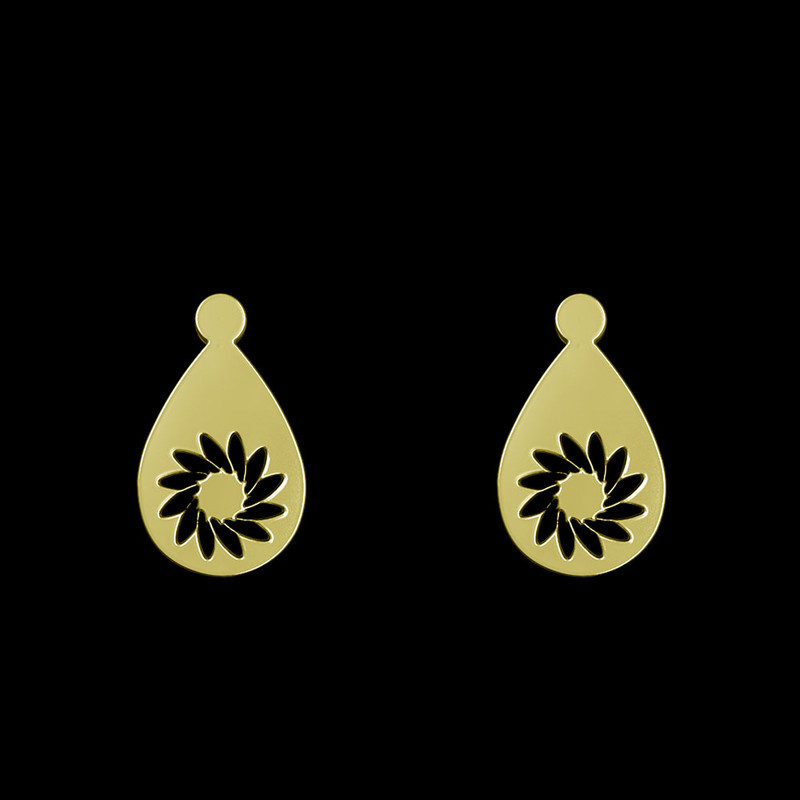 گوشواره طلا 18 عیار زنانه مدوپد مدل هندسی کد GA1-13271