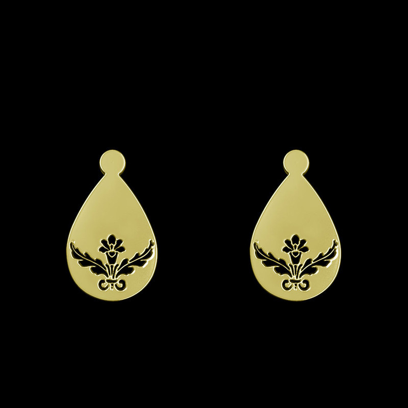 گوشواره طلا 18 عیار زنانه مدوپد مدل هندسی کد GA1-13329