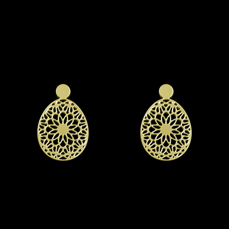 گوشواره طلا 18 عیار زنانه مدوپد مدل هندسی کد GA1-13540