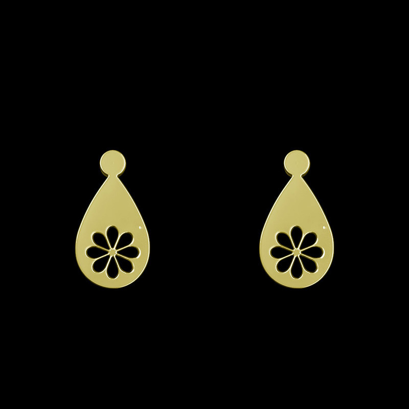 گوشواره طلا 18 عیار زنانه مدوپد مدل گل کد GA1-13568