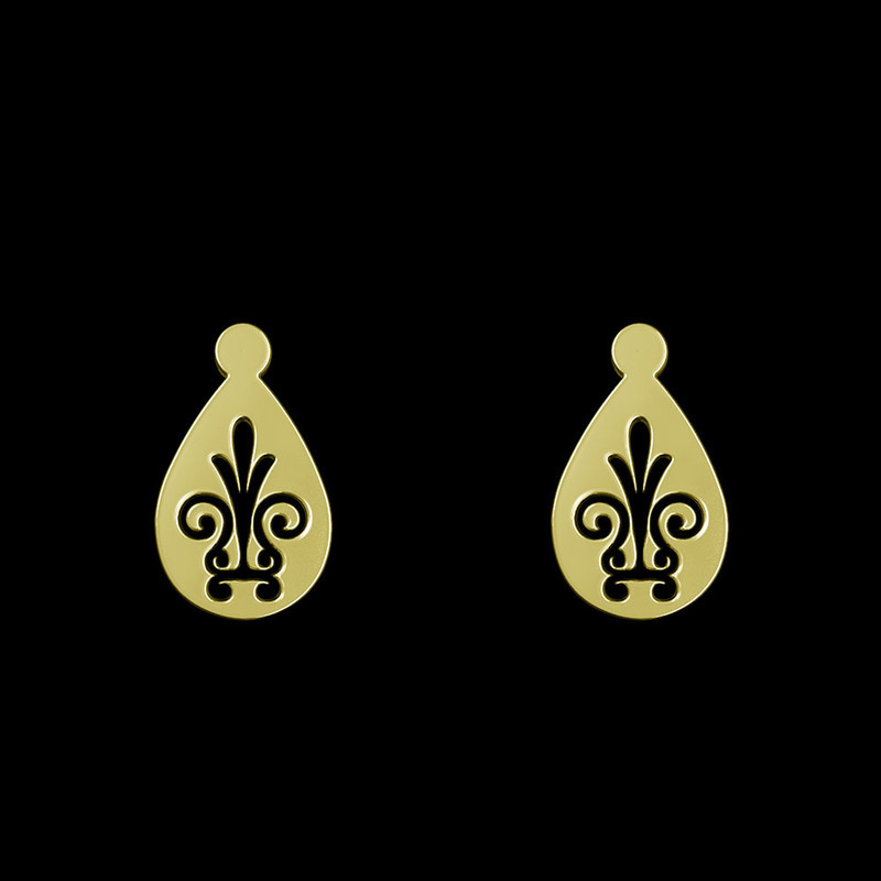 گوشواره طلا 18 عیار زنانه مدوپد مدل هندسی کد GA1-13607