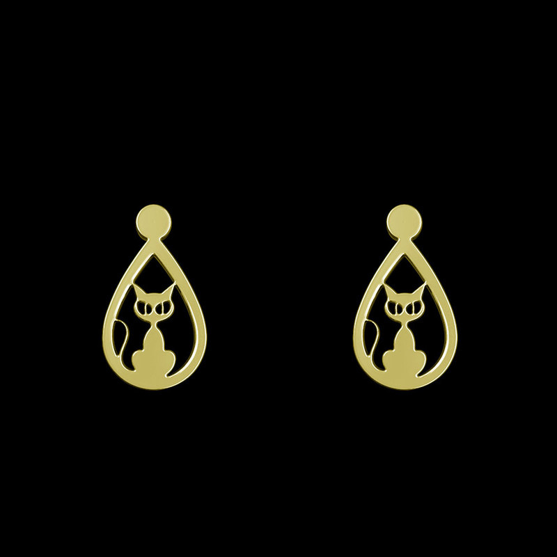 گوشواره طلا 18 عیار زنانه مدوپد مدل گربه کد GA1-13663 گوشواره طلا 18 عیار زنانه مدوپد مدل گربه کد GA1-13663