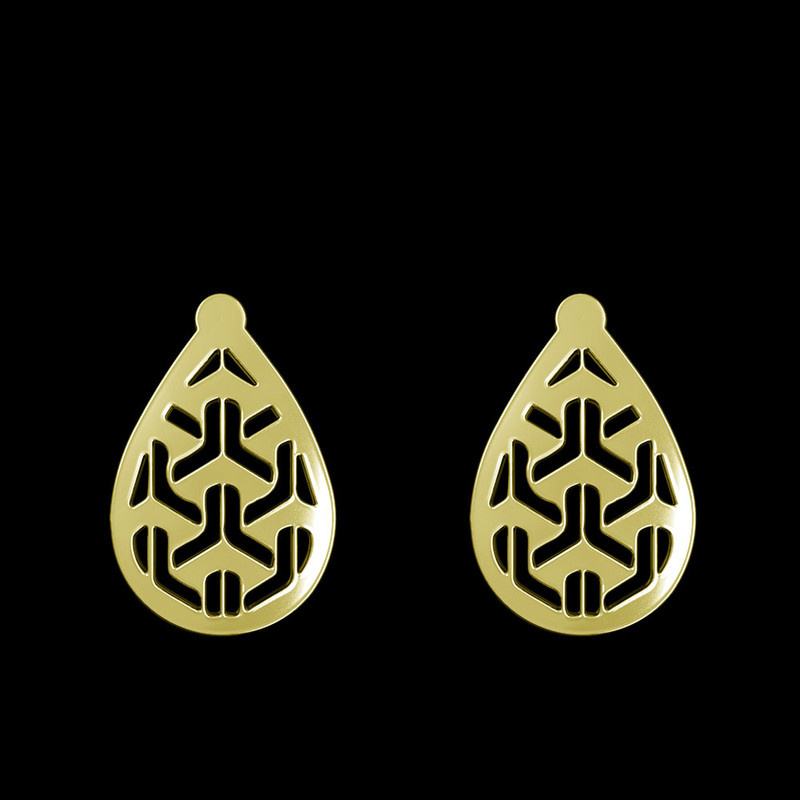 گوشواره طلا 18 عیار زنانه مدوپد مدل هندسی کد GA1-13665