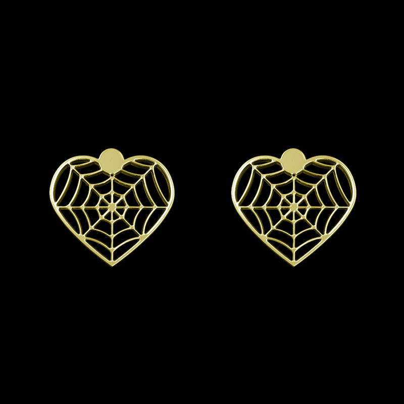 گوشواره طلا 18 عیار زنانه مدوپد مدل قلب کد GA1-13704