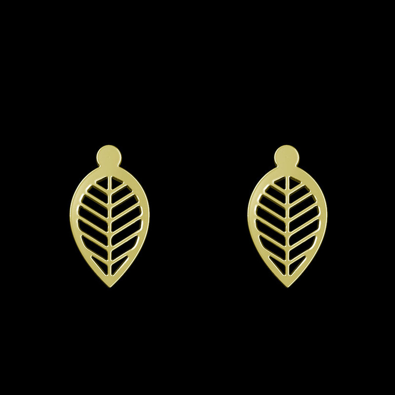 گوشواره طلا 18 عیار زنانه مدوپد مدل برگ کد GA1-13788